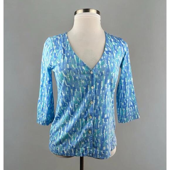 J. Jill Tops - J. Jill Extra Fine Cotton Cardigan Blouse Blue Women's Size Small H14263